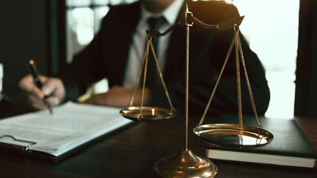 Legal scales on a desk